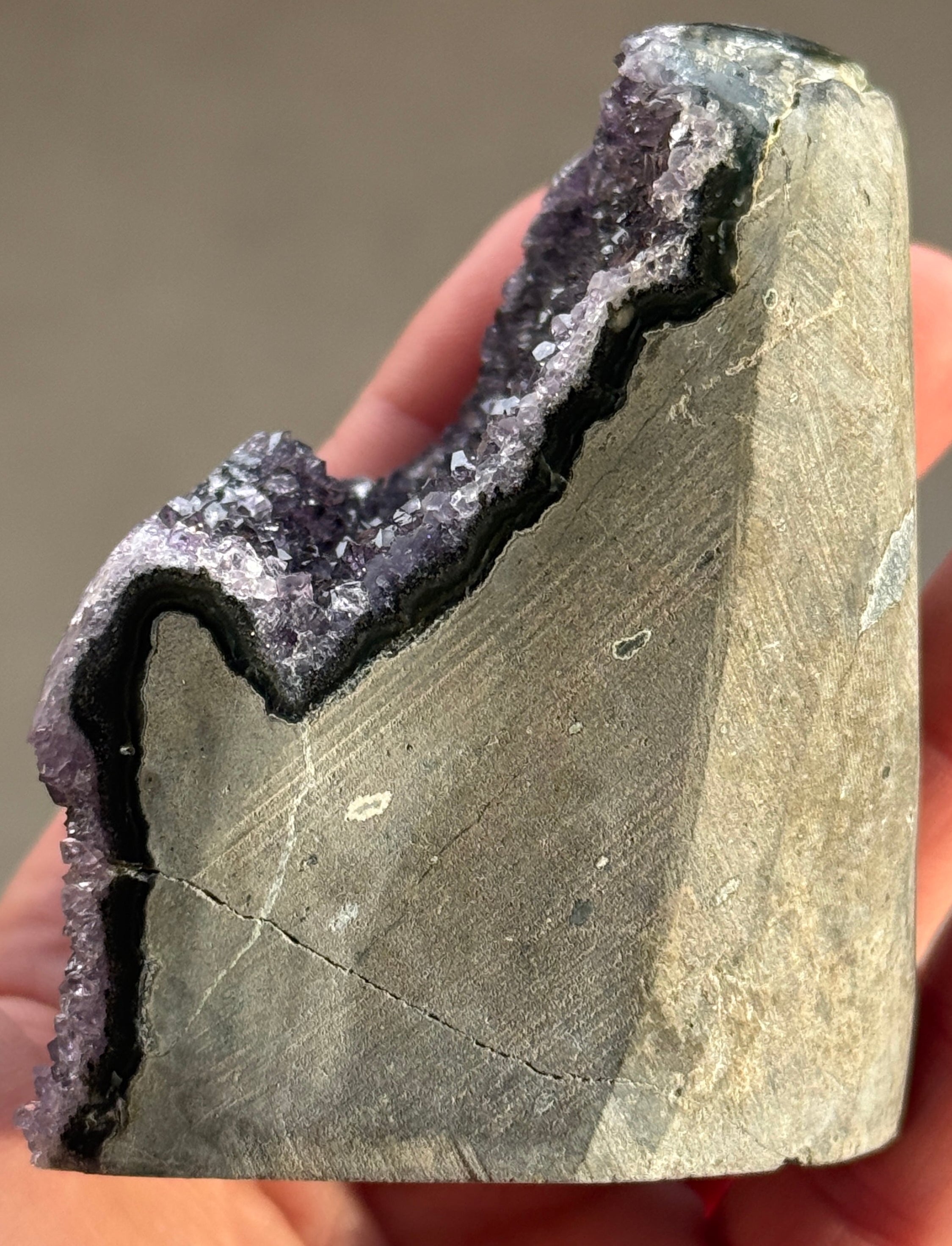 Side view of amethyst