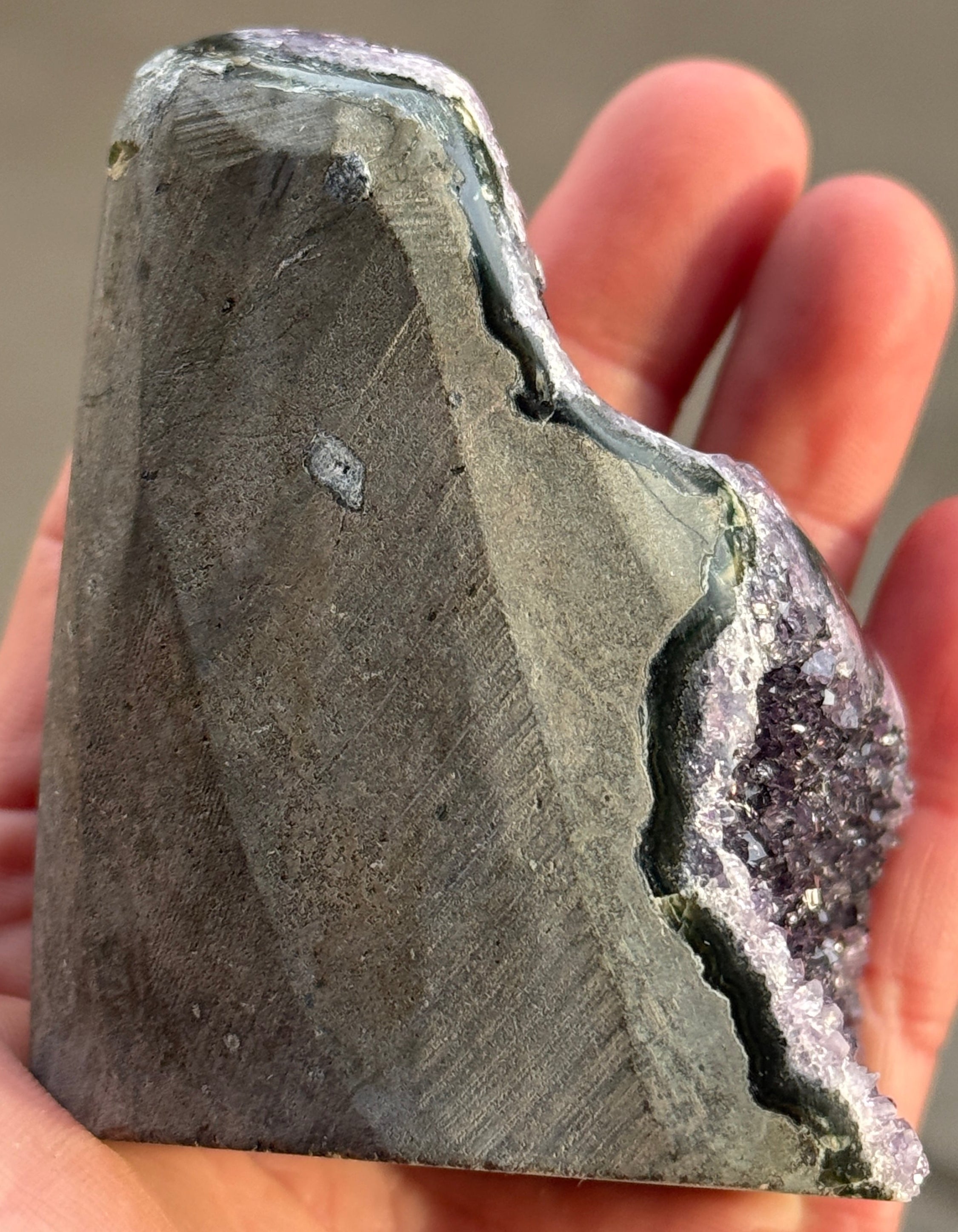 Side view of amethyst 