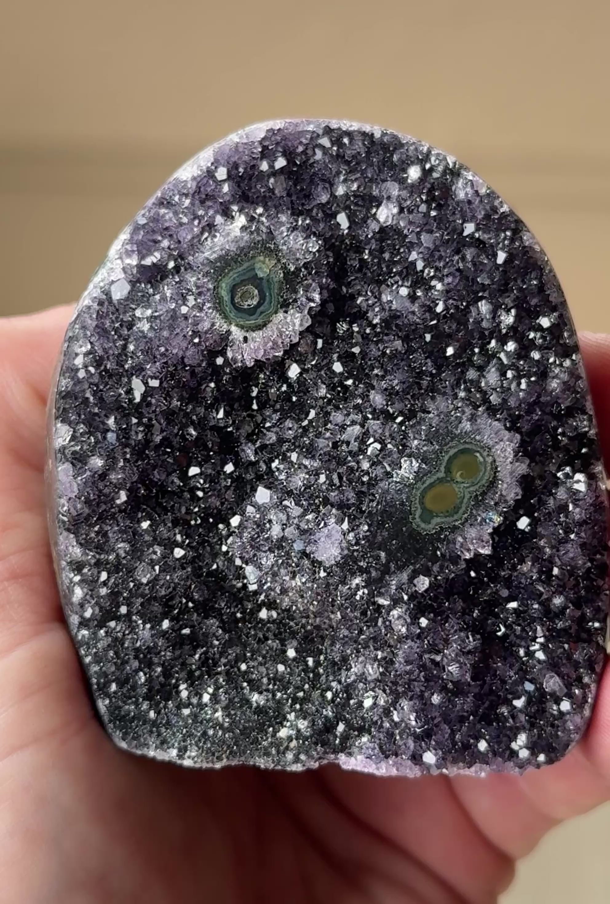 Dark Purple Amethyst Crysta with Stalactites from Uruguay